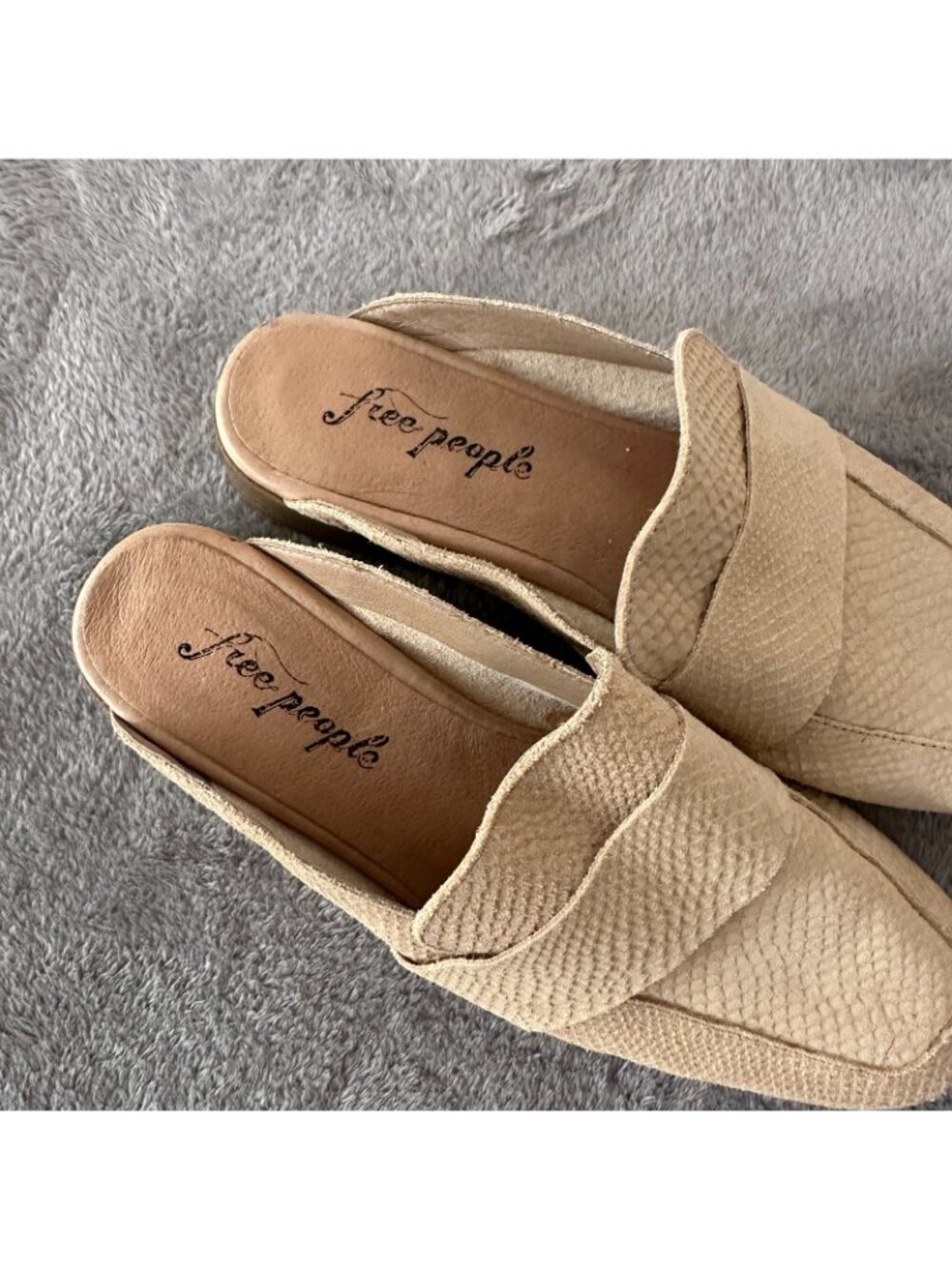 Free People At Ease Slip On Loafers Shoes Beige Women's 40 US 9 Suede Mules - Picture 3 of 6